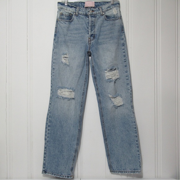 REVICE Denim - Revice Distressed Straight Leg Denim Jeans Size 28